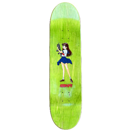 Hook-Ups Machine Gun Girl Skateboard Deck 8.25" photo top