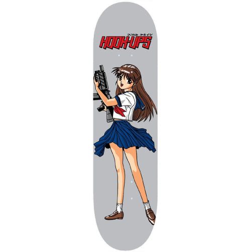 Hook-Ups Machine Gun Girl Skateboard Deck 8.25"