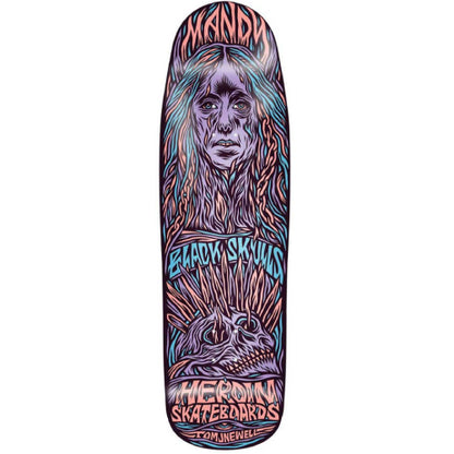 Heroin Mandy X Newell Shaped Skateboard Deck 9.25"