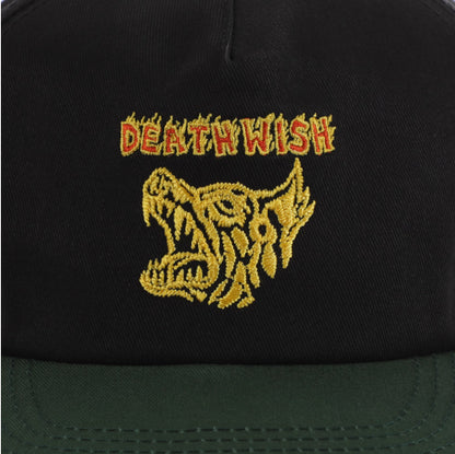 Deathwish Skateboards Man's Best Friend Snapback Hat - Black/Dark Green