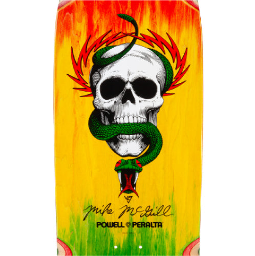 Powell Peralta Mike McGill Skull & Snake Rasta Fade Skateboard Deck 10" graphic