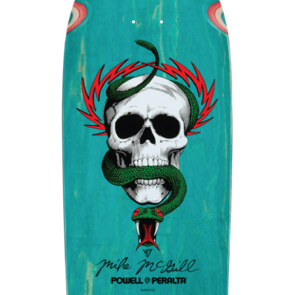 Powell Peralta Mike McGill Skull & Snake Teal Stain Skateboard Deck 10"