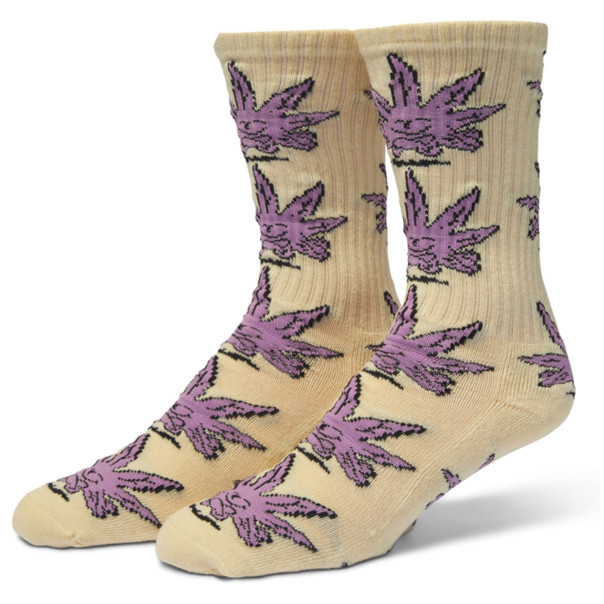 HUF Green Buddy Meditation Crew Socks - Natural