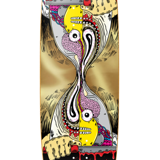 Heroin Merged Razor Egg Skateboard Deck Gold 9.75" graphic