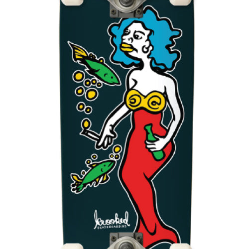 Krooked Mermaid Shaped Complete Skateboard 8.88"