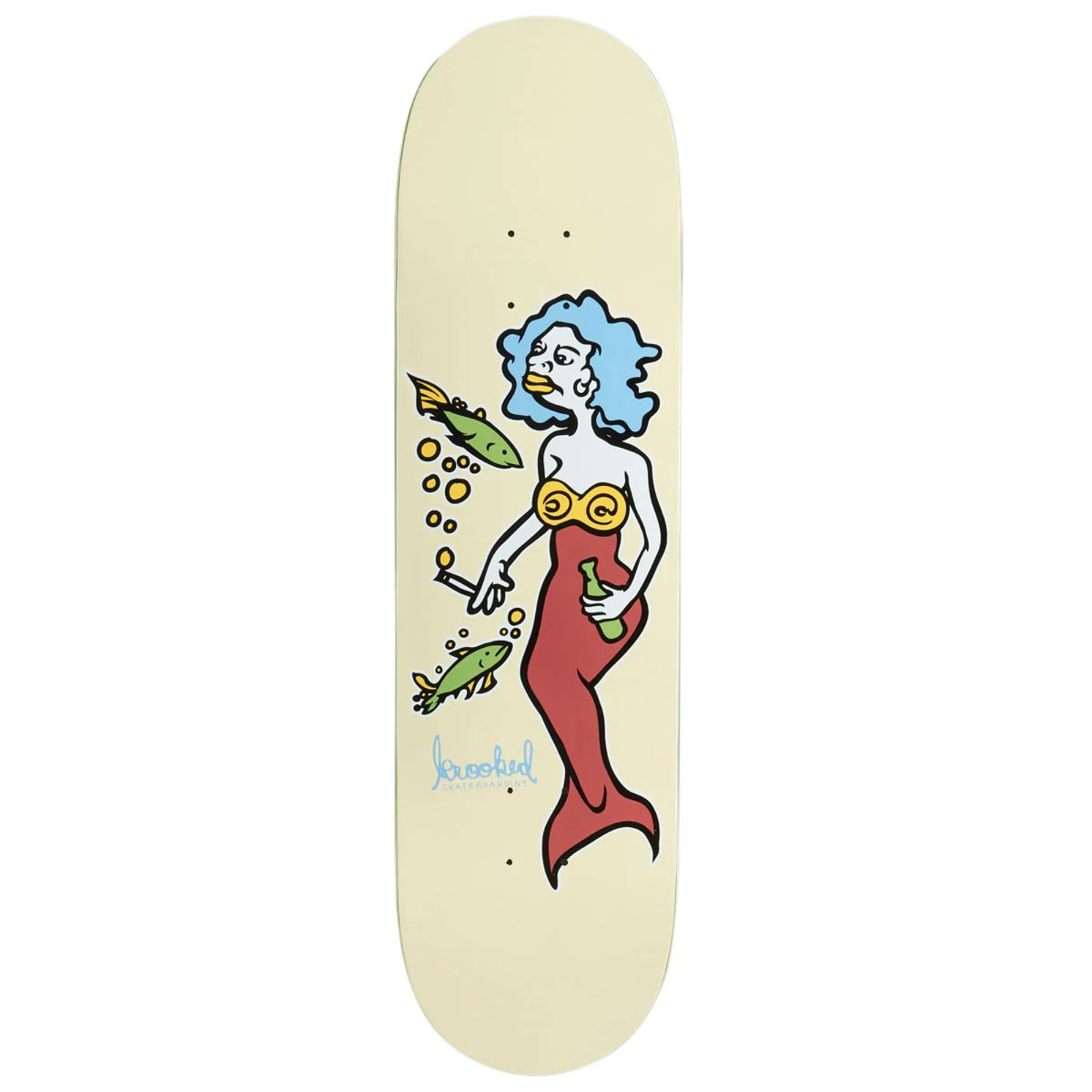 Krooked DBX Mermaid Skateboard Deck 8.5" graphic