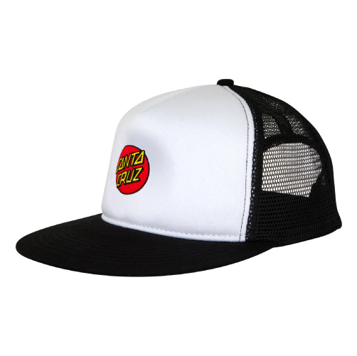 Santa Cruz Embroidered Mesh Trucker Hat - White/Black profile