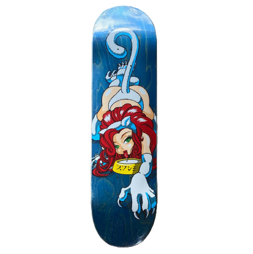 Hook-Ups Milky Cat Skateboard Deck 8.25" blue veneer