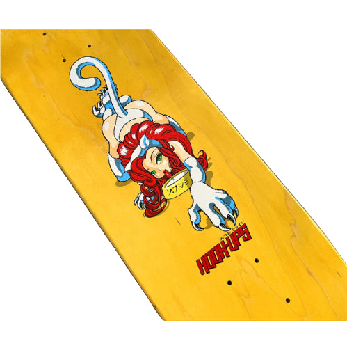 Hook-Ups Milky Cat Skateboard Deck 8.25" top close