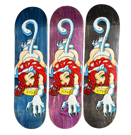 Hook-Ups Milky Cat Skateboard Deck 8.25" veneers