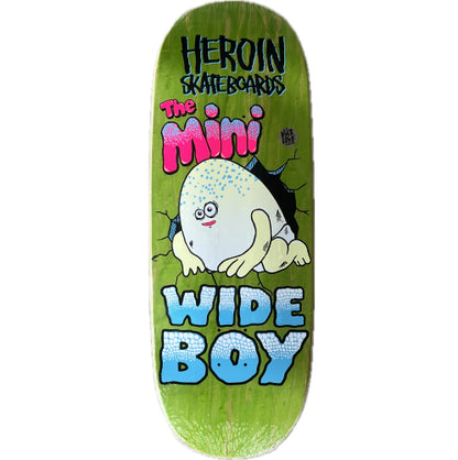 Heroin Mini Wide Boy Skateboard Deck 10.5" lime veneer