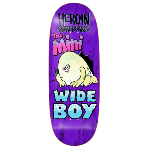 Heroin Mini Wide Boy Skateboard Deck 10.5" purple veneer