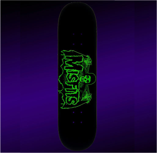 Zero X Misfits Bat Fiend Glow in the Dark Skateboard Deck 8.25"