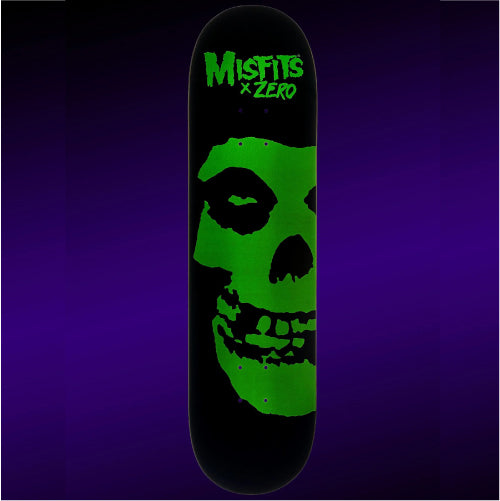 Zero X Misfits Fiend Skull Glow in the Dark Skateboard Deck 8.25