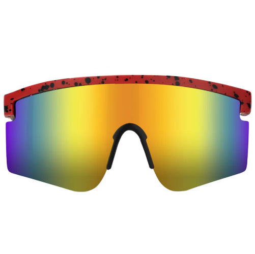 Glassy Mojave Polarized Sunglasses - Red/Yellow Mirror/Splat
