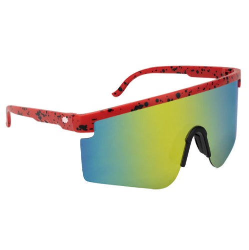 Glassy Mojave Polarized Sunglasses - Red/Yellow Mirror/Splat