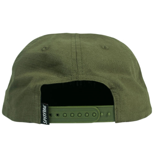 Spitfire Molotov Script Ripstop Snapback Hat - Green/Black back