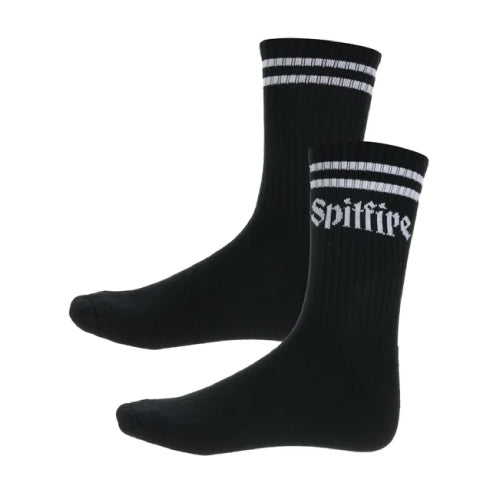 Spitfire Molotov Script Crew Socks - Black/White