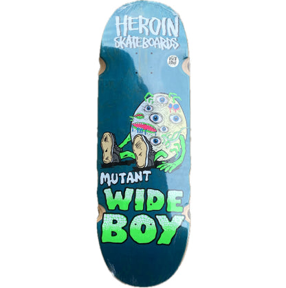 Heroin Mutant Wide Boy Skateboard Deck 10.4" blue