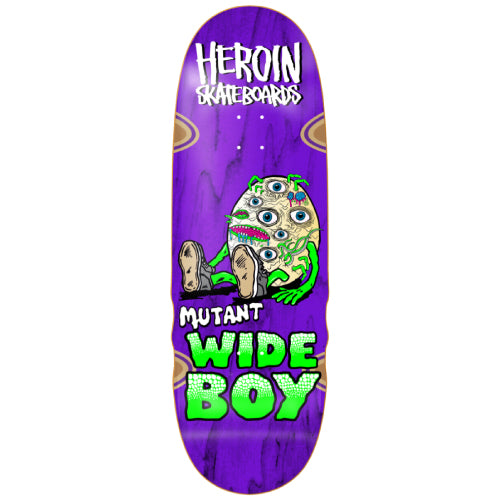 Heroin Mutant Wide Boy Skateboard Deck 10.4" purple