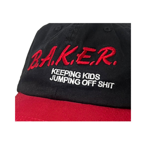 Baker Narc Snapback Dad Hat - Black embroidered graphic