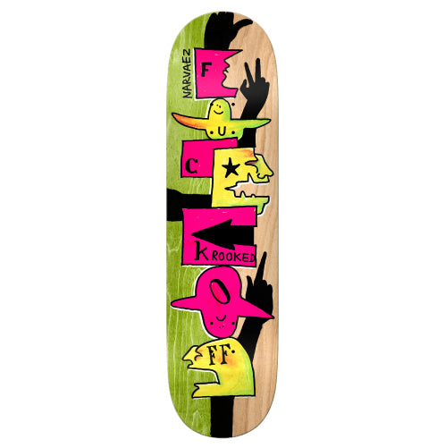 Krooked Narvaez F-Off Skateboard Deck 8.38" full bottom
