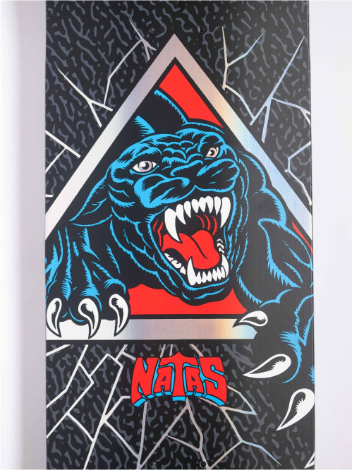 Santa Cruz VX Natas Shattered Panther Skateboard Deck 9" graphic
