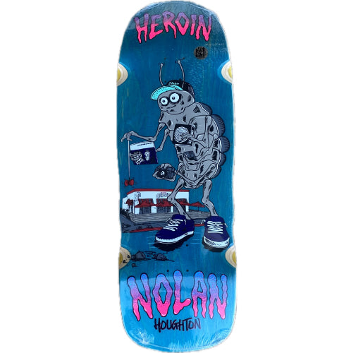 Heroin Nolan Bug Skateboard Deck 10.4" blue veneer