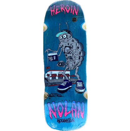Heroin Nolan Bug Skateboard Deck 10.4" blue veneer