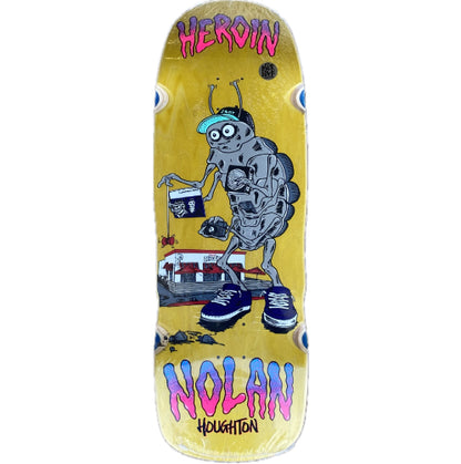 Heroin Nolan Bug Skateboard Deck 10.4" yellow veneer