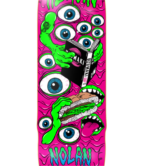 Heroin Nolan Mutate or Die Skateboard Deck 9.5" close