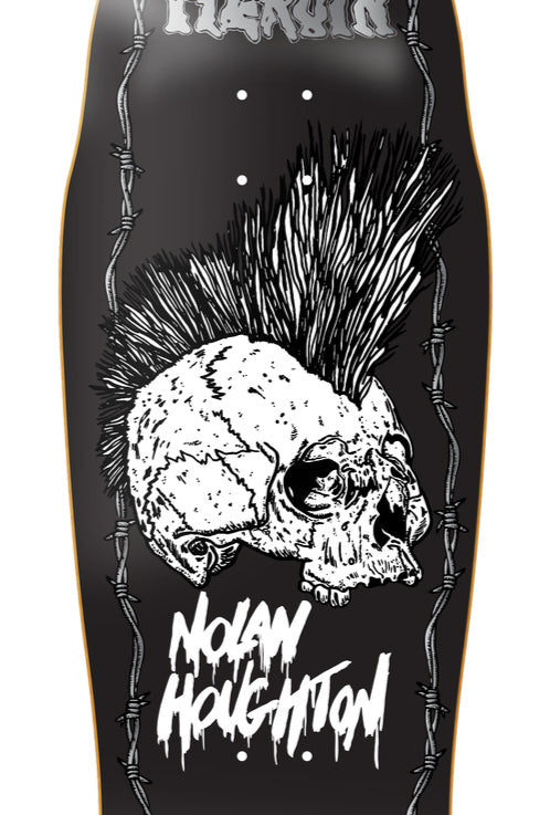 Heroin Nolan Punk Skull Skateboard Deck 10.25" graphic