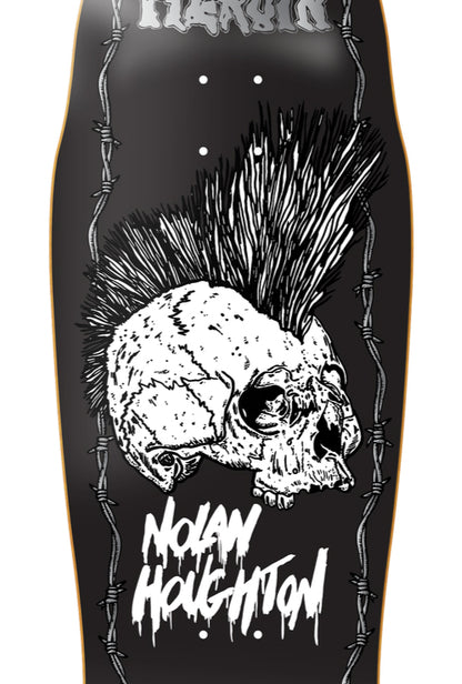 Heroin Nolan Punk Skull Skateboard Deck 10.25" graphic