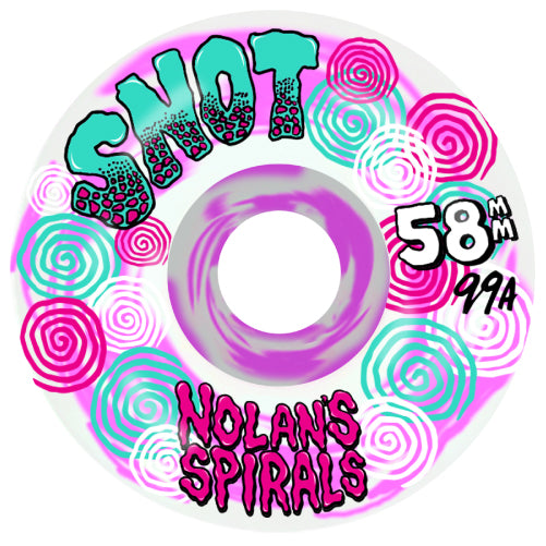 Snot Wide Boys Nolan Houghton Spirals Wheels Pink/White Swirl 58MM 99A