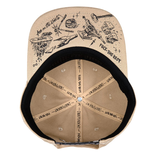 Independent Bratrud Notebook Snapback Hat tan bill
