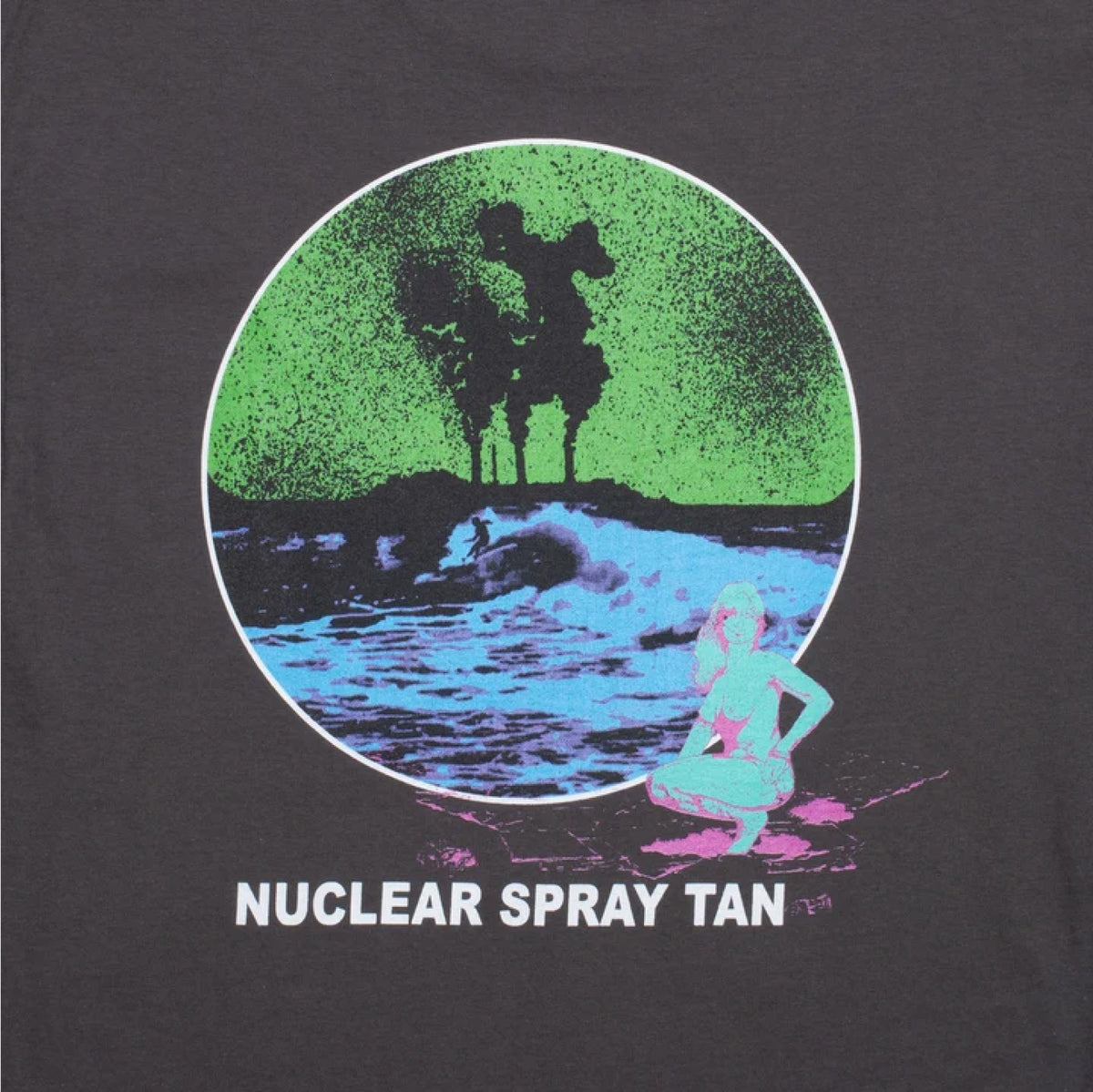 Hockey Nuclear Spray Tan Tee - Charcoal back graphic