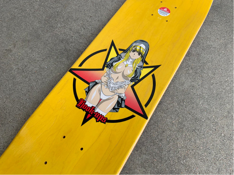 Hook-Ups Nun Skateboard Deck 8.0" top close