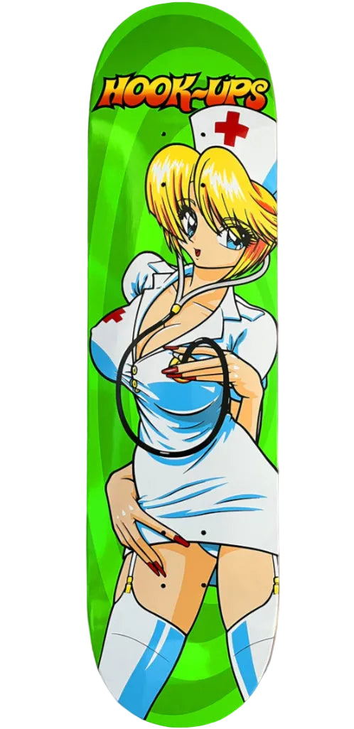 Hook-Ups Nurse Girl Nikki Skateboard Deck 8.0" full bottom
