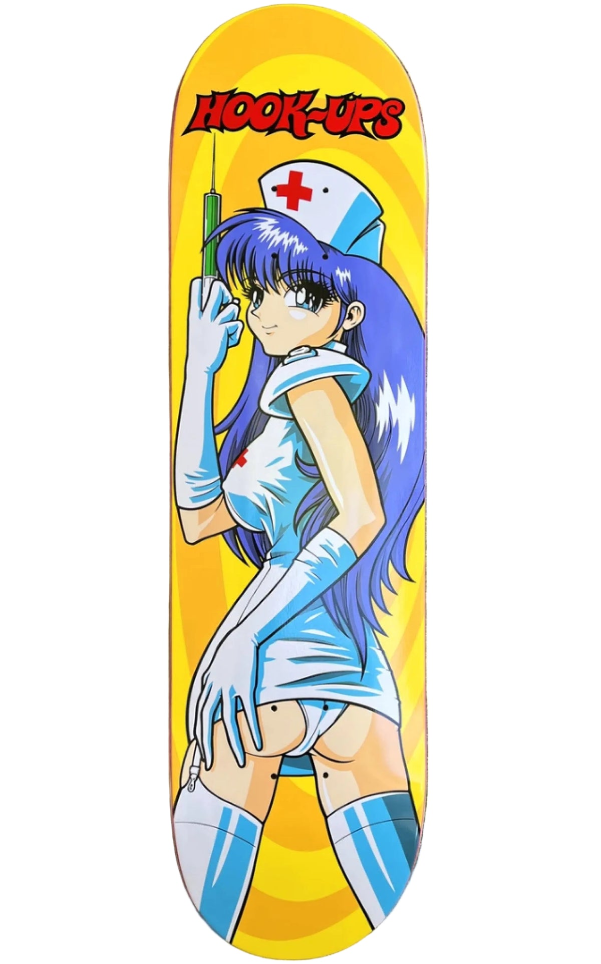 Hook-Ups Nurse Cherry Skateboard Deck 8.25" photo full
