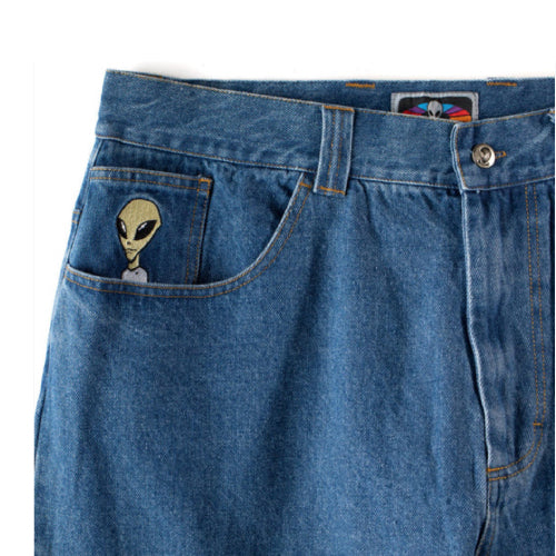 Blue jeans online anchos