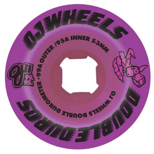 OJ Double Duro Skateboard Wheels Purple 53MM 99A/95A