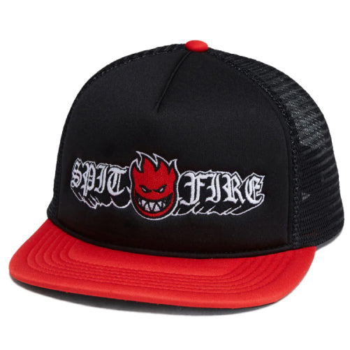 Spitfire Old E Drop Snapback Trucker Hat - Black/Red front