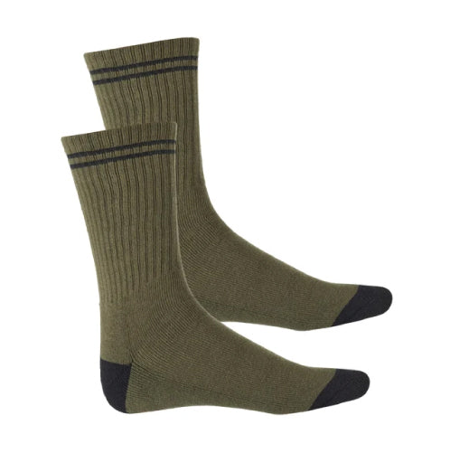 Spitfire Eternal Fill Embroidered Crew Socks - Olive/Black/Red inside
