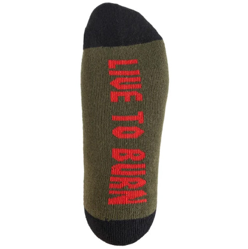 Spitfire Eternal Fill Embroidered Crew Socks - Olive/Black/Red sole