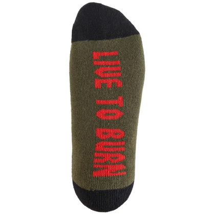 Spitfire Eternal Fill Embroidered Crew Socks - Olive/Black/Red sole