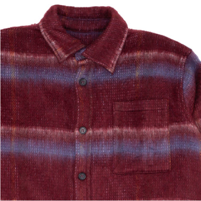 Fucking Awesome Color Wash Oversized Flannel - Maroon close