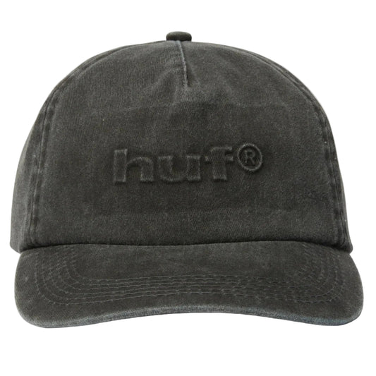 HUF Pacific Wash 5-Panel Snapback Hat - Washed Black front
