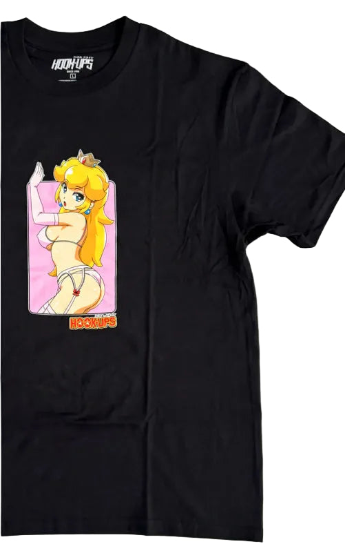 Hook-Ups Peach Tee - Black
