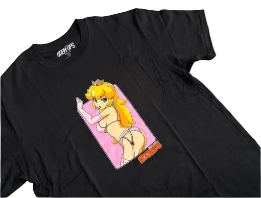 Hook-Ups Peach Tee - Black graphic