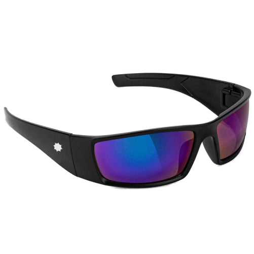 Glassy Peet Polarized Sunglasses - Black/Blue Mirror